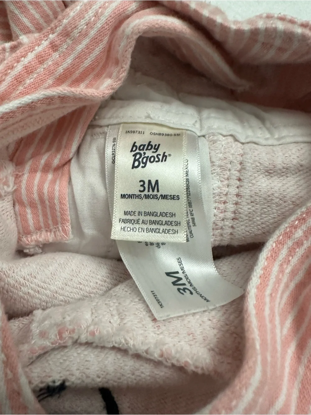 Baby B’gosh Pink Striped Overalls – Size 3 Months